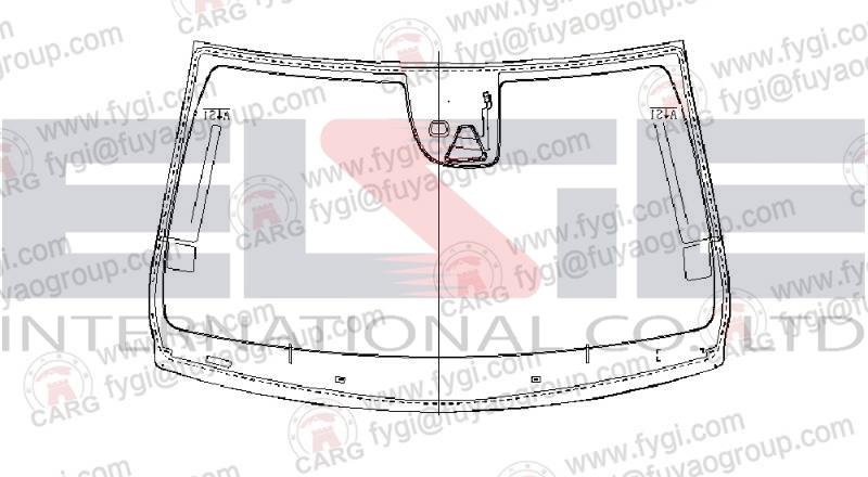 [5381AGNACMVW1T-FU] Mercedes W176/X156 A-Class/CLA/GLA(2014-) (Хетчбек, Позашляховик) (2012-2018), В, Зл, з антеною для радіо, місце для камери нічного бачення, з кріпленням або датчиком дощу/світла, з віконцем під VIN, з молдингом або фіксатором, FUYAO